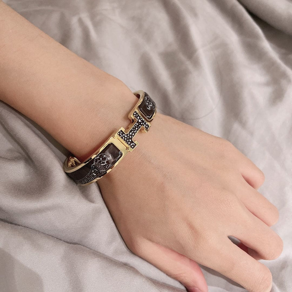 18K Guepards Clic Clac Hermes Bracelet