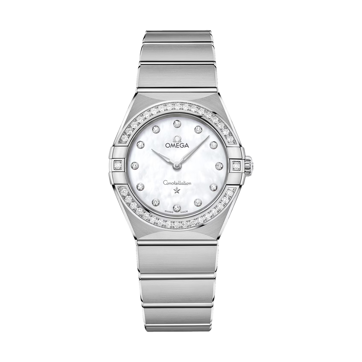 Omega Constellation Diamonds Quartz 28mm Watch - White on Bracelet