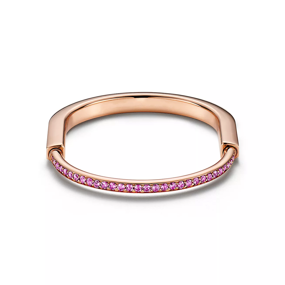 Tiffany Lock Bracelet Rose Cubic Zirconia Pink Gold