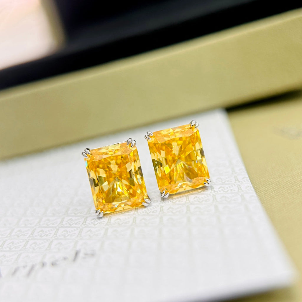 18K Tiffany Yellow Crystal Earrings