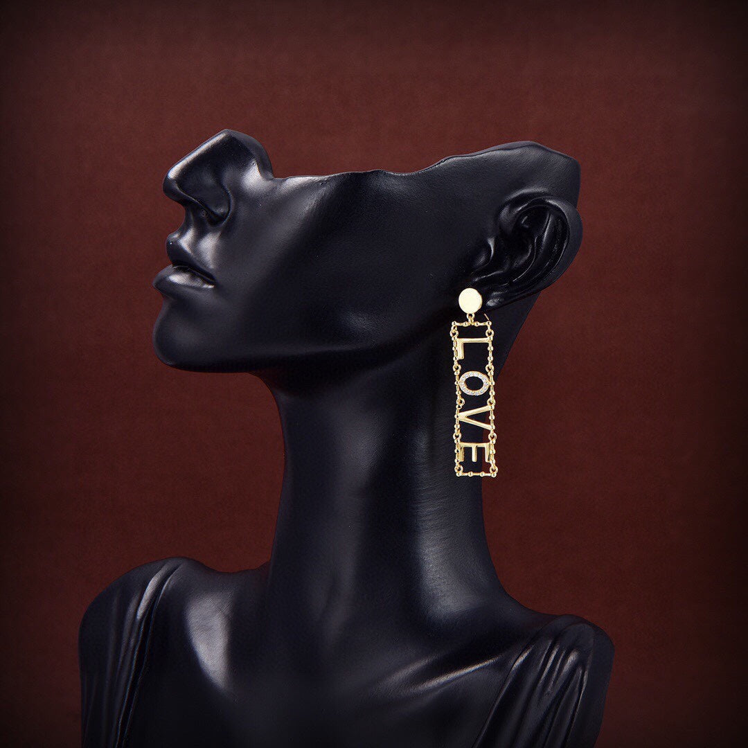 18K Celine LOVE Diamonds Earrings