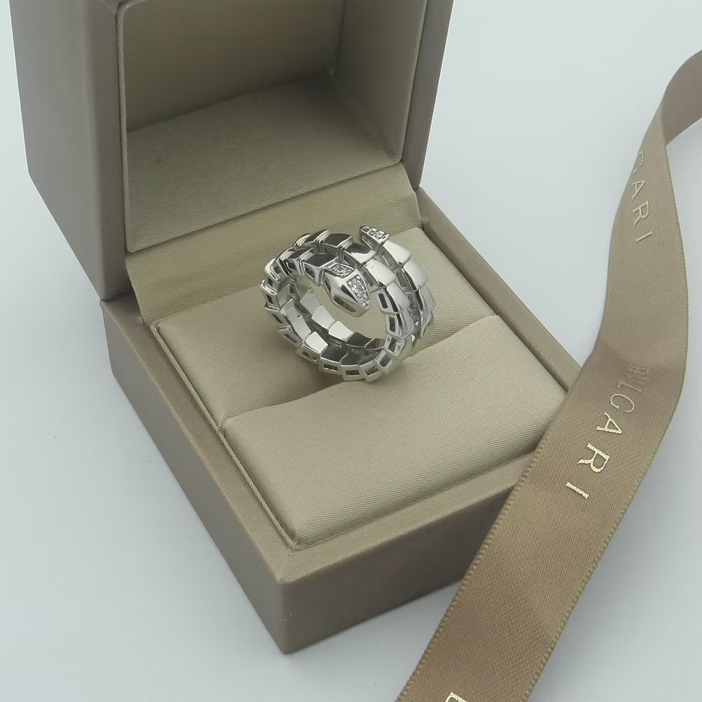 18K BVLGARI Serpenti Viper Demi Diamond Ring